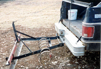 Figure 5. A scraper blade or harrow operation following the burrow builder operation is one technique used to evaluate control.