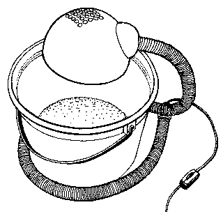Figure 3. Tabletop trap: A light over a pail of sudsy water will attract and catch moths. 