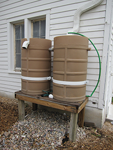 Figure 6.	(Left) Barrels securely elevated and anchored