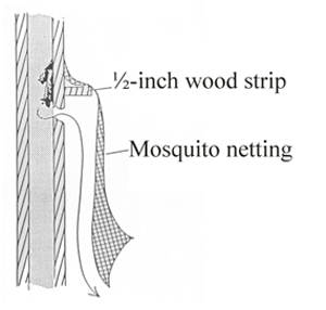 Figure 5b. Side view of netting used to exclude bats. 