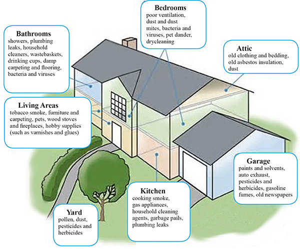 Figure 4. Common sources of household indoor air pollutants