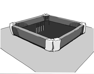 Figure 1. Set up permanent or temporary mixing/loading pads that are made of impermeable material