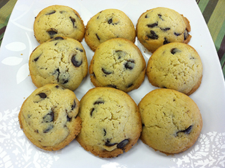 Chocolate chip cookies made with Truvia Baking Blend.