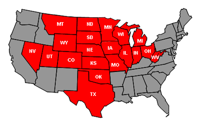Figure 1. States with LGM Insurance for Swine, 2008.