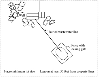 Figure 1. Wastewater lagoon on residential site. 