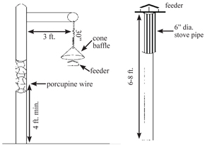 Figure 3. Two designs for squirrel-resistant bird feeders.