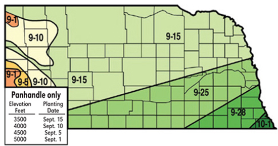 Figure 1. Recommended seeding dates. 